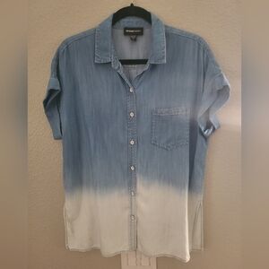 Fifteen Twenty Denim Blue and White Ombre Shirt Large